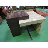 Modern marble & wood display table. Estimate £20-40.