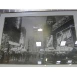 2 framed photograph prints: 'Times Square, 1942' & 'Brooklyn Bridge'. Estimate £20-40.