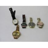 5 assorted men's watches, new & unused, all going