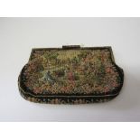 Late Victorian/Edwardian petite point evening bag. Estimate £50-80.