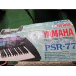 Yamaha electric keyboard & stand, working order. Estimate £30-50.