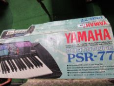 Yamaha electric keyboard & stand, working order. Estimate £30-50.