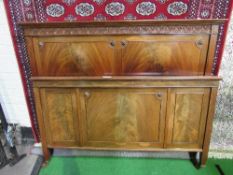 Edwardian mahogany double bed frame, 140cms wide x 193cms long. Estimate £30-50.