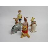 Beswick Pooh characters: Christopher Robin, Winnie the Pooh, Eeyore, Kanga, Tigger, Owl, Piglet &