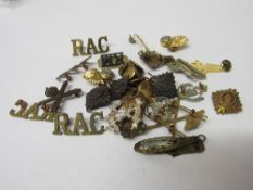Mixed qty of Military cap badges & buttons