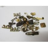 Mixed qty of Military cap badges & buttons