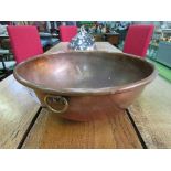 Large copper mixing bowl.  Estimate £15-20.