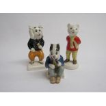 Beswick Rupert Bear characters: Rupert Bear & Pong Ping with marks & Badger without marks.