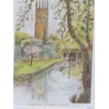 4 framed & glazed prints of views of Oxford by Nina Carroll. Estimate £40-60.