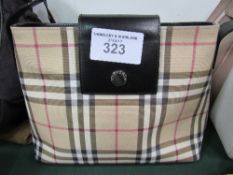 Burberry check handbag. Estimate £10-20.