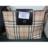 Burberry check handbag. Estimate £10-20.