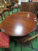 Mahogany extending dining table, 164cms (unextended) x 106cms x 72cms. Estimate £20-40.