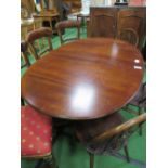 Mahogany extending dining table, 164cms (unextended) x 106cms x 72cms. Estimate £20-40.