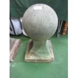 Stone spherical finial, height 65cms. Estimate £200-250.