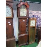 Oak framed long case clock by A Pozzi, Wootton Bassett, circa 1840 with date aperture in painted