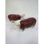 Beswick Hereford bull & cow. Estimate £60-80.