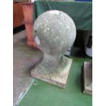 Stone spherical finial, height 65cms. Estimate £200-250.