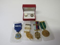 Qty of Masonic medals & cufflinks