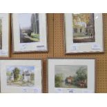 4 framed & glazed prints of views of Oxford by Valerie Petts. Estimate £40-60.