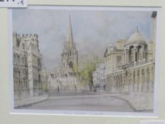 3 framed & glazed prints of views of Oxford by Ken Messer. Estimate £30-50.