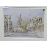 3 framed & glazed prints of views of Oxford by Ken Messer. Estimate £30-50.