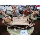 Capodimonte figures 'Card Players'. Estimate £10-20.