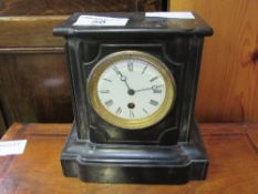 Slate mantel clock. Estimate £20-30.