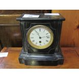 Slate mantel clock. Estimate £20-30.