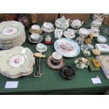 Qty of tableware ornaments & other items including a pair of bone-handled boot pulls. Estimate £20-