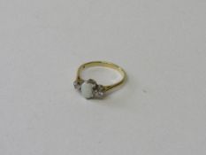 18ct gold & opal diamond ring, size N 1/2, weight 3.3gms. Estimate £100-120.