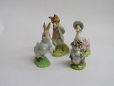 Royal Doulton John Beswick Studio figurines: Foxy Whiskered Gentleman; Jemima Puddleduck; Peter