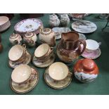 Qty of Oriental tableware, 4 Meissen plates, Doulton Lambeth jug & a small ginger jar. Estimate £