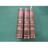 Dramatic Miscellanies by Thomas Davies. 3 volumes published in London 1784. Full leather binding in