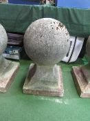 Stone spherical finial, height 65cms. Estimate £200-250.