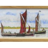 2 framed & glazed watercolours of weekend sailors at Harbour Mourn by Doug Ovenden. Estimate £40-