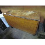 Large mahogany drop-leaf table, 104cms x 128cms x 70cms. Estimate £10-20.