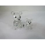 Swarovski crystal large bear, boxed, code 010009 & bear mini, boxed, code 012262. Estimate £40-60.