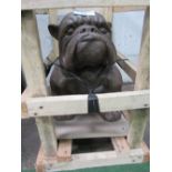 Reconstituted stone British bulldog, height 40cms. Estimate £50-60.