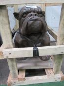 Reconstituted stone British bulldog, height 40cms. Estimate £50-60.