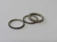 Set of 3 Pandora rings. Estimate £20-30.