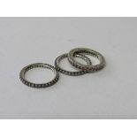 Set of 3 Pandora rings. Estimate £20-30.