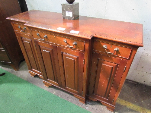 Mahogany step-front sideboard with 3 frieze drawers by Frank Hudson & Son, 124cms x 42cms x 88cms. - Image 2 of 2