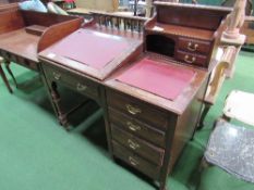 Victorian bureau & desk, half rail to back, 4 drawers to side & stationery drawers to top, 106cms