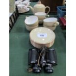 Denby part tea set & Carl Zeiss binoculars. Estimate £15-25.