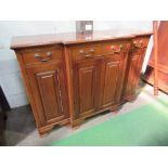 Mahogany step-front sideboard with 3 frieze drawers by Frank Hudson & Son, 124cms x 42cms x 88cms.