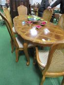 Oak & walnut veneer extending dining table, 210cms (extended) x 107cms x 76cms with 4 standard & 2