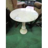 Circular marble pedestal table, 46cms diameter, 53cms height. Estimate £40-60.