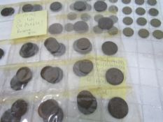 3 sheets of old 3 pences, halfpennies & pennies. Estimate £10-20.