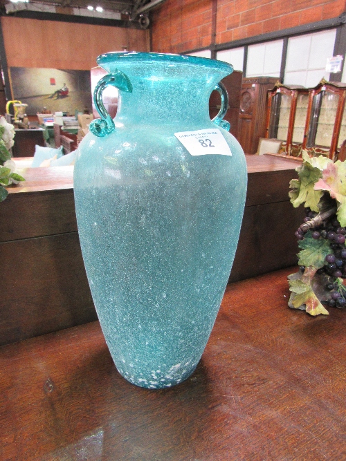 Blue frosted glass vase, height 45cms. Estimate £10-20. - Image 2 of 2