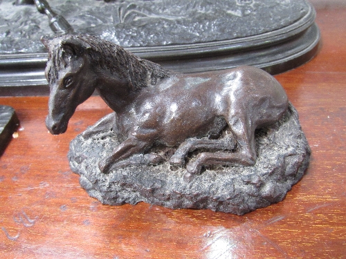 Metal figure of mare & foal together with a foal figurine, signed R Sefton. Estimate £50-80. - Image 6 of 6